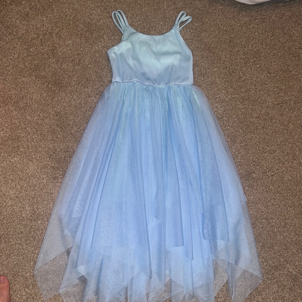Cat and Jack Sparkly Blue Pull on Dress 4/5 XS
